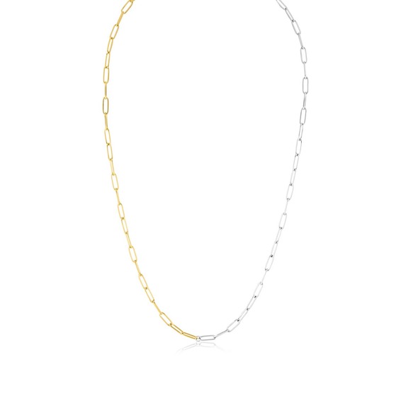 Hesed Collection | 2 Tone Paperclip Necklace - Picture 3 of 3